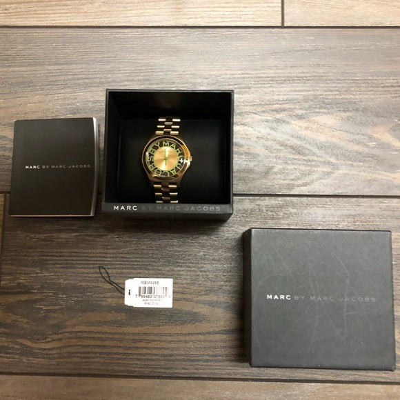 Marc Jacobs Henry Gold Dial Gold Steel Strap Watch for Women - MBM3295 Buy Now By Marc Jacobs