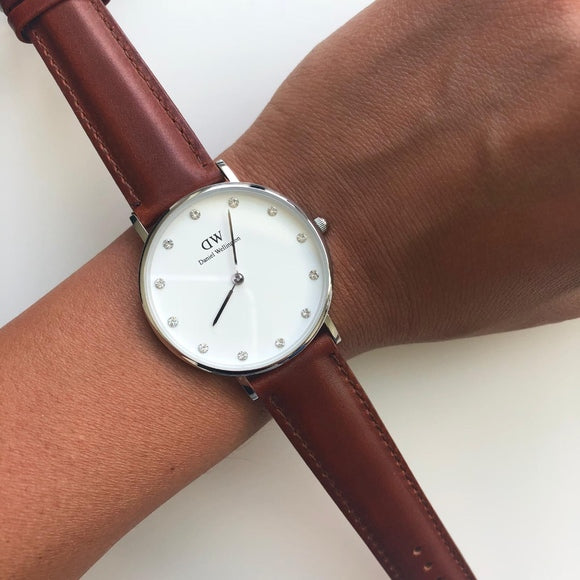 Daniel Wellington Classy St Mawes White Dial Brown Leather Strap Watch For Women - DW00100079 Buy Now By Daniel Wellington