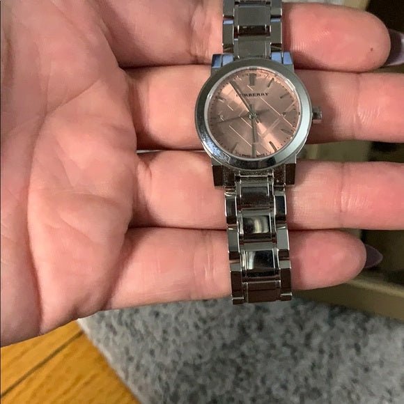 Burberry The City Diamonds Pink Dial Silver Steel Strap Watch for Women - BU9231 Buy Now By Burberry