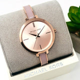 Michael Kors Jaryn Analog Gold Dial Pink Steel Strap Watch For Women - MK4343 Buy Now By Michael Kors