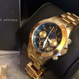 Marc Jacobs Rock Chronograph Green Dial Gold Steel Strap Watch for Women - MBM3252 Buy Now By Marc Jacobs