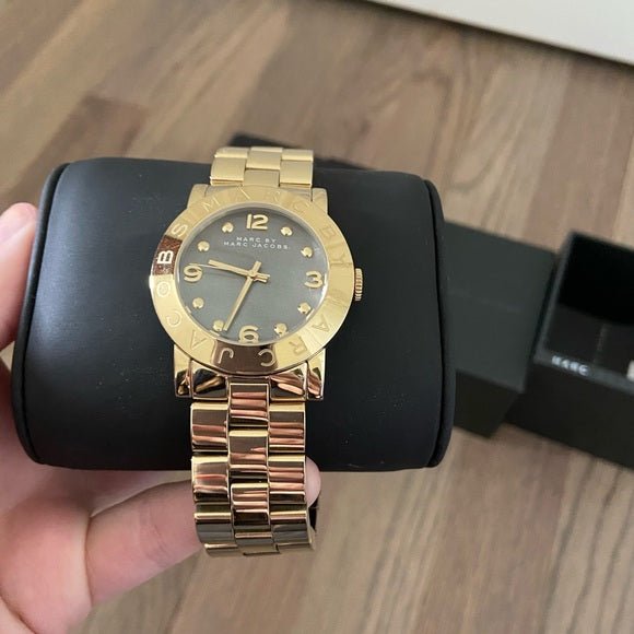 Marc Jacobs Amy Black Dial Gold Steel Strap Watch for Women - MBM3273 Buy Now By Marc Jacobs