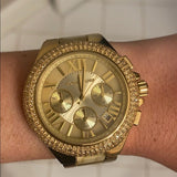 Shop Michael Kors Camille Gold Dial Gold Steel Strap Watch for Women - MK5902 in USA