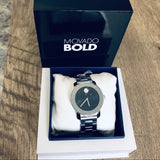 Shop Movado Bold Blue Dial Silver Steel Strap Watch for Women - 3600396 in USA