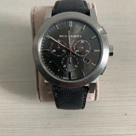 Burberry The City Grey Dial Black Leather Strap Watch for Men - BU9362 Buy Now By Burberry