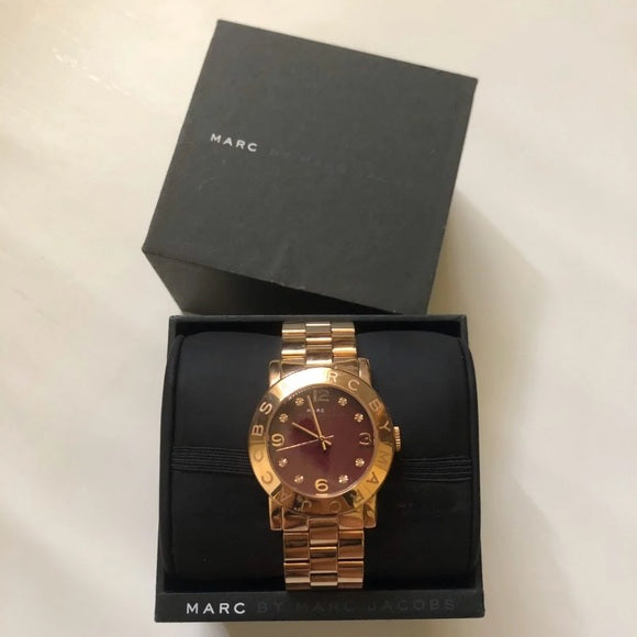 Marc Jacobs Amy Mother of Pearl Black Dial Rose Gold Steel Strap Watch for Women - MBM8610 Buy Now By Marc Jacobs