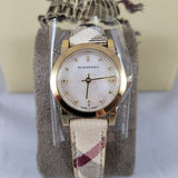 Burberry The City Diamonds Mother of Pearl Dial Brown Leather Strap Watch for Women - BU9226 Buy Now By Burberry