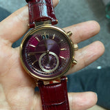 Michael Kors Sawyer Maroon Dial Maroon Leather Strap Watch for Women - MK2426 Buy Now By Michael Kors