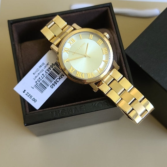Michael Kors Norie Gold Dial Gold Steel Strap Watch for Women - MK3560 Buy Now By Michael Kors