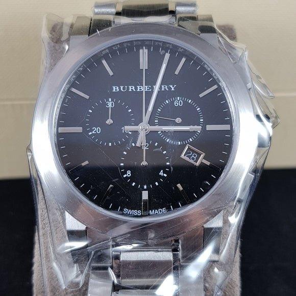 Burberry The City Black Dial Silver Steel Strap Watch for Men - BU9351 Buy Now By Burberry