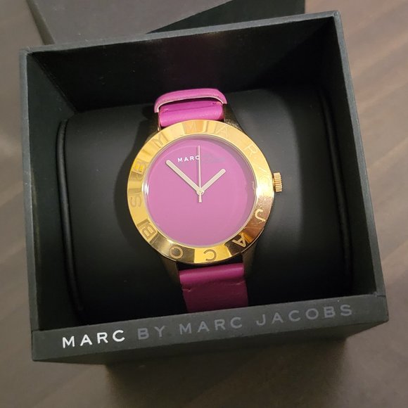 Marc Jacobs Blade Purple Dial Purple Leather Strap Watch for Women - MBM1203 Buy Now By Marc Jacobs