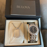 Bulova Crystal Collection Black Dial Silver Steel Strap Watch for Men - 96K102 Buy Now By Bulova