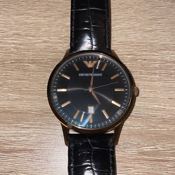 Emporio Armani Classic Black Dial Black Leather Strap Watch For Women - AR9022 Buy Now By Emporio Armani