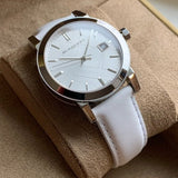 Burberry The City White Dial White Leather Strap Watch for Women - BU9128 Buy Now By Burberry