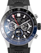 Tag Heuer Carrera Automatic Chronograph Steel & Ceramic Black Dial Black Rubber Strap Watch for Men - CBG2A1Z.FT6157 Buy Now By Tag Heuer