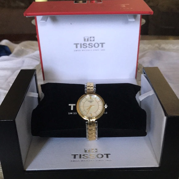 Tissot Flamingo Mother of Pearl White Dial Two Tone Steel Strap Watch For Women - T094.210.22.111.01 Buy Now By Tissot