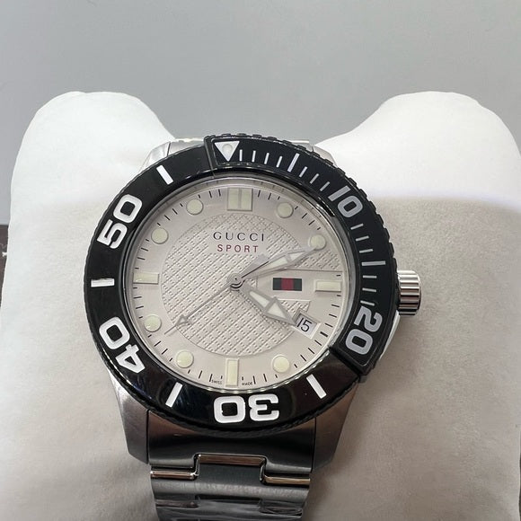 Gucci G Timeless Sport White Dial Silver Steel Strap Watch For Men - YA126250 Buy Now By Gucci