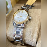 Shop Burberry The City Silver Dial Two Tone Steel Strap Watch for Women - BU9217 in USA