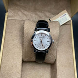Shop Burberry The City White Dial Black Leather Strap Watch for Women - BU9206 in USA