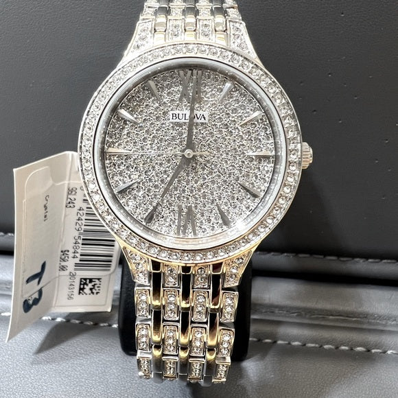 Bulova Crystal Collection Silver Dial Silver Steel Strap Watch for Women - 96L243 Buy Now By Bulova