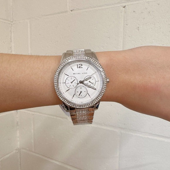 Michael Kors Tibby Chronograph Silver Dial Silver Steel Strap Watch For Women - MK7294 Buy Now By Michael Kors