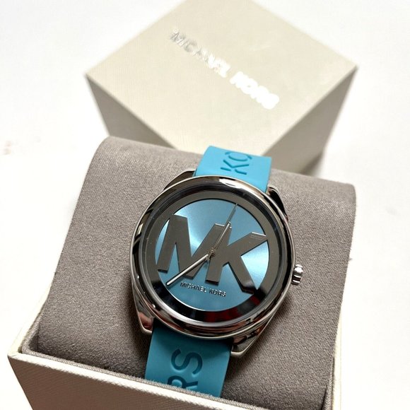 Michael Kors Janelle Quartz Blue Dial Blue Rubber Strap Watch For Women - MK7350 Buy Now By Michael Kors