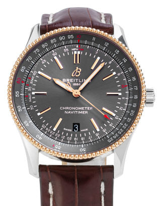 Breitling Navitimer Automatic 41 Grey Dial Brown Leather Strap Watch for Men - U17326121M1P1 Buy Now By Breitling