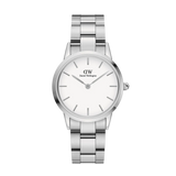 Daniel Wellington Iconic Link White Dial Silver Steel Strap Watch For Women - DW00100205