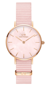 Daniel Wellington Petite Mother of Pearl Pink Dial Pink Nylon Strap Watch For Women - DW00100512 Buy Now By Daniel Wellington