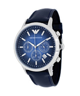 Emporio Armani Classic Chronograph Blue Dial Blue Leather Strap Watch For Men - AR2473 Buy Now By Emporio Armani
