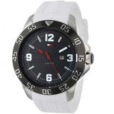 Shop Tommy Hilfiger Sport Black Dial White Rubber Strap Watch for Men - 1790986 in USA