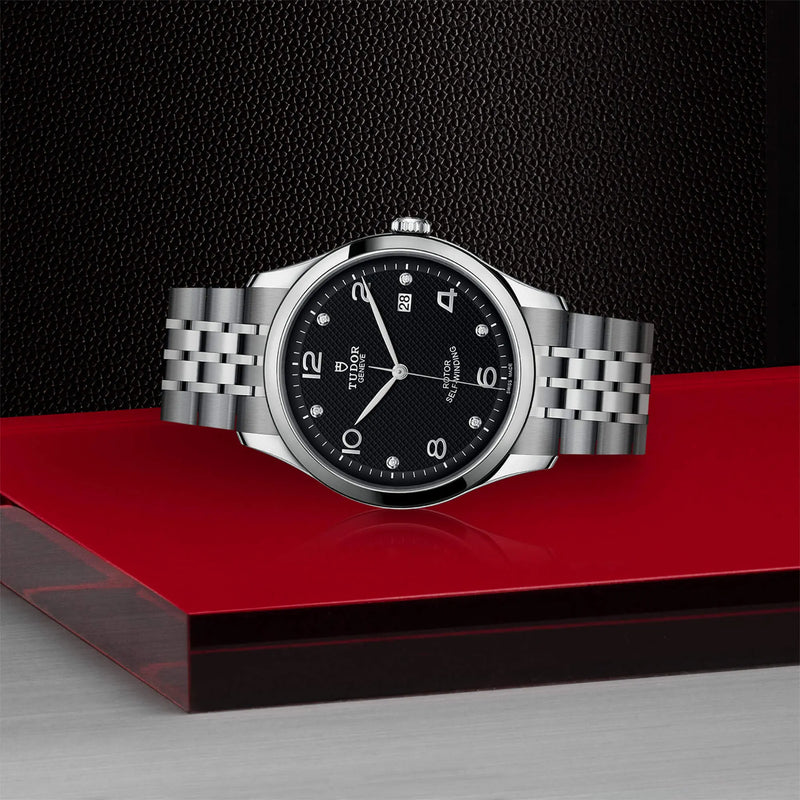 Tudor 1926 Automatic Diamonds Black Dial Silver Steel Strap Watch for Men - M91650-0004 Buy Now By Tudor