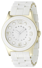 Shop Marc Jacobs Dress White Dial White Silicone Strap Watch for Women - MBM2500 in USA