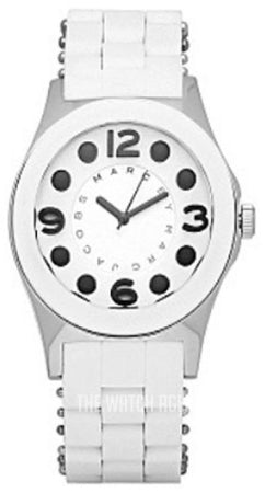 Marc Jacobs Dress White Dial White Silicone Strap Watch for Women - MBM2502