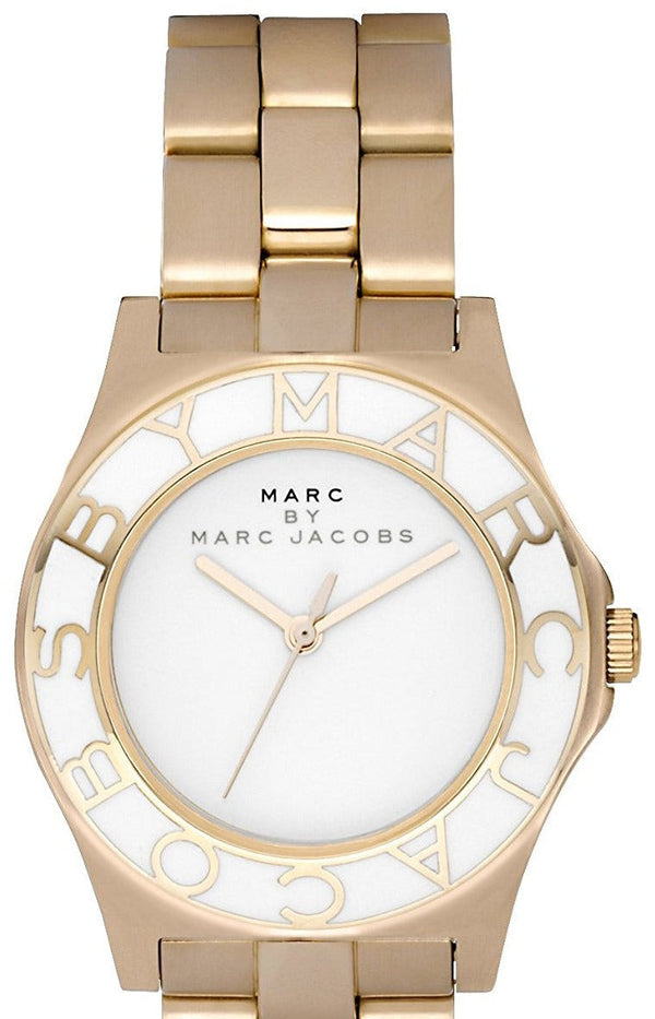 Shop Marc Jacobs Blade White Dial Gold Steel Strap Watch for Women - MBM3050 in USA