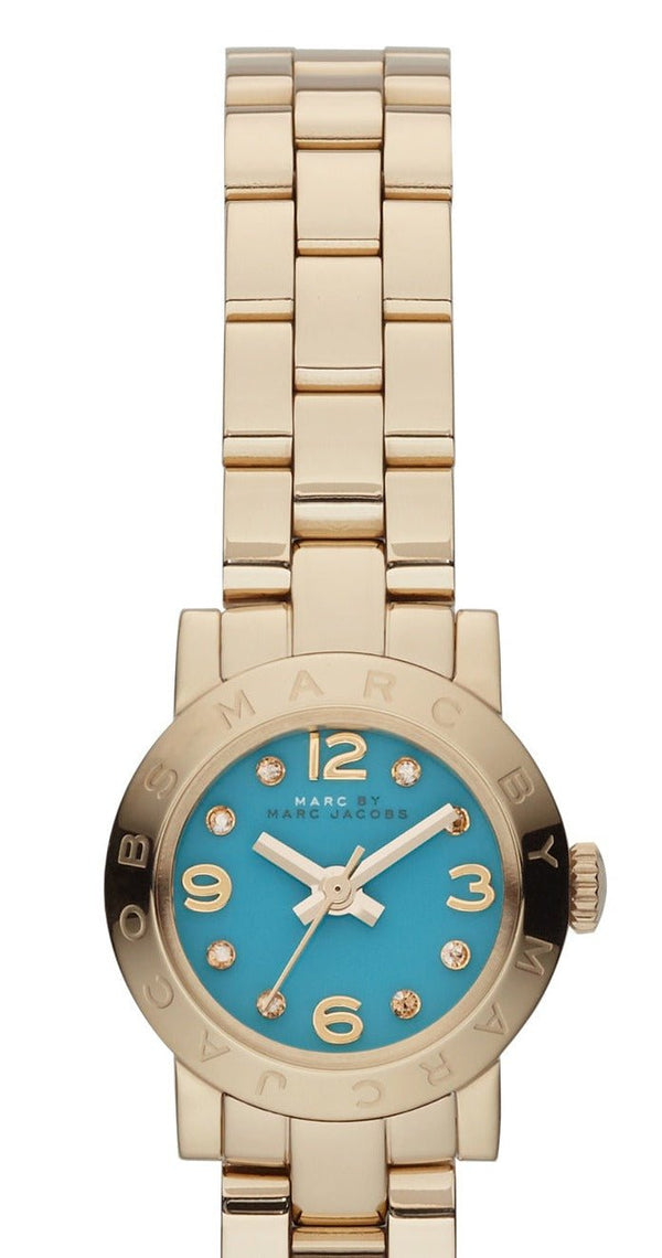 Marc Jacobs Amy Dinky Blue Dial Gold Steel Strap Watch for Women - MBM3229 Buy Now By Marc Jacobs