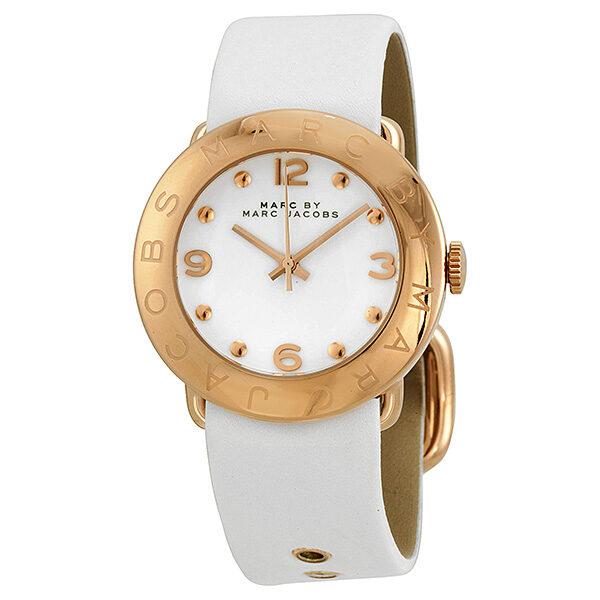 Marc Jacobs Amy White Dial White Leather Strap Watch for Women - MBM1180 Buy Now By Marc Jacobs