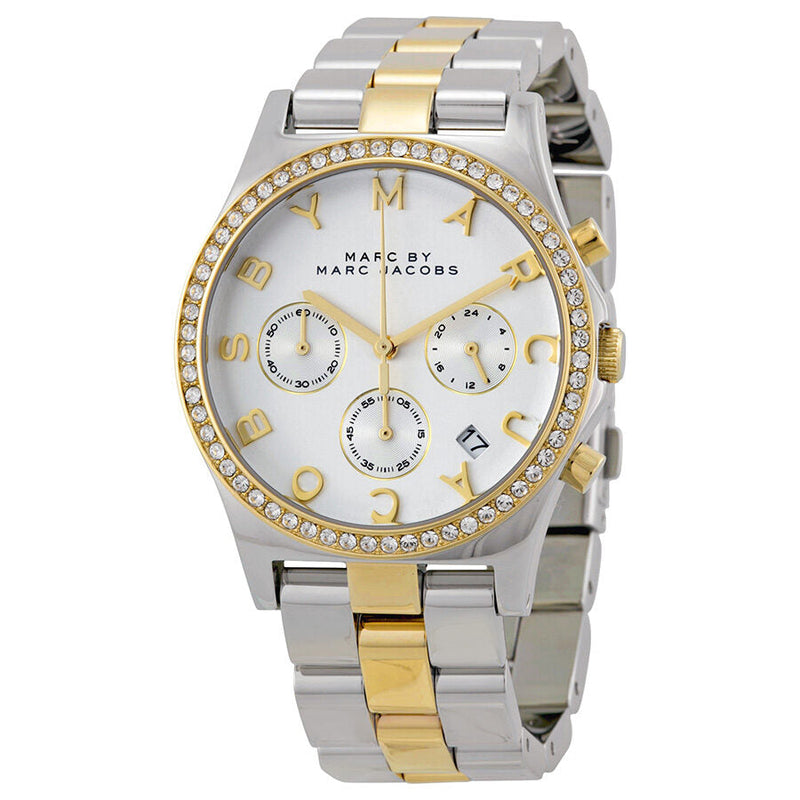 Marc Jacobs Henry Chronograph Silver Dial Two Tone Steel Strap Watch for Women - MBM3197 Buy Now By Marc Jacobs