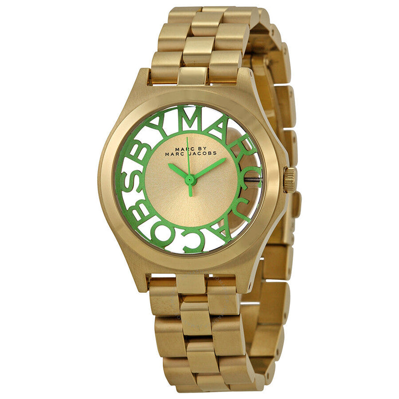 Marc Jacobs Henry Gold Dial Gold Steel Strap Watch for Women - MBM3295 Buy Now By Marc Jacobs