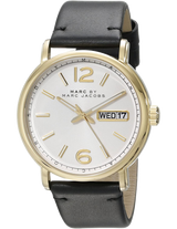 Marc Jacobs Fergus White Dial Black Leather Strap Watch for Men - MBM5081 Buy Now By Marc Jacobs