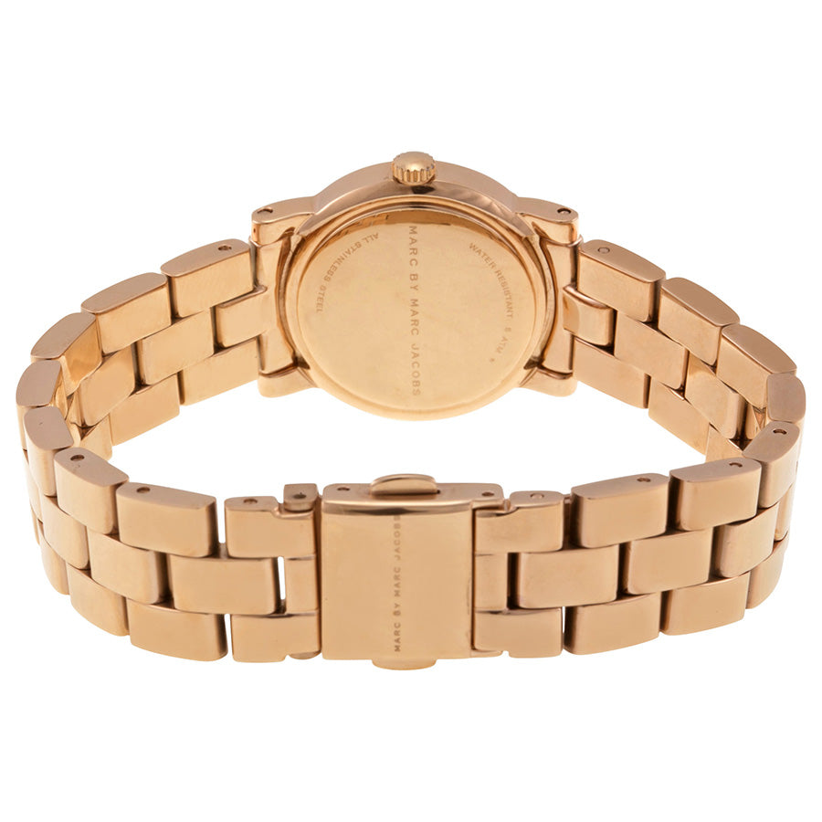 Marc Jacobs Mini Amy White Dial Rose Gold Steel Strap Watch for Women - MBM3078