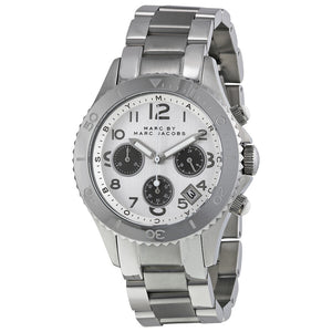 Marc Jacobs Marc Chronograph Silver Dial Silver Steel Strap Watch for Men - MBM3155