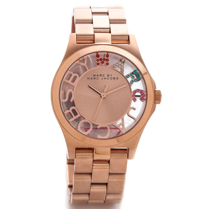 Marc Jacobs Henry Skeleton Rose Gold Dial Rose Gold Steel Strap Watch for Women - MBM3264 Buy Now By Marc Jacobs