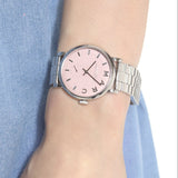 Marc Jacobs Baker Pink Dial Silver Steel Strap Watch for Women - MBM3280