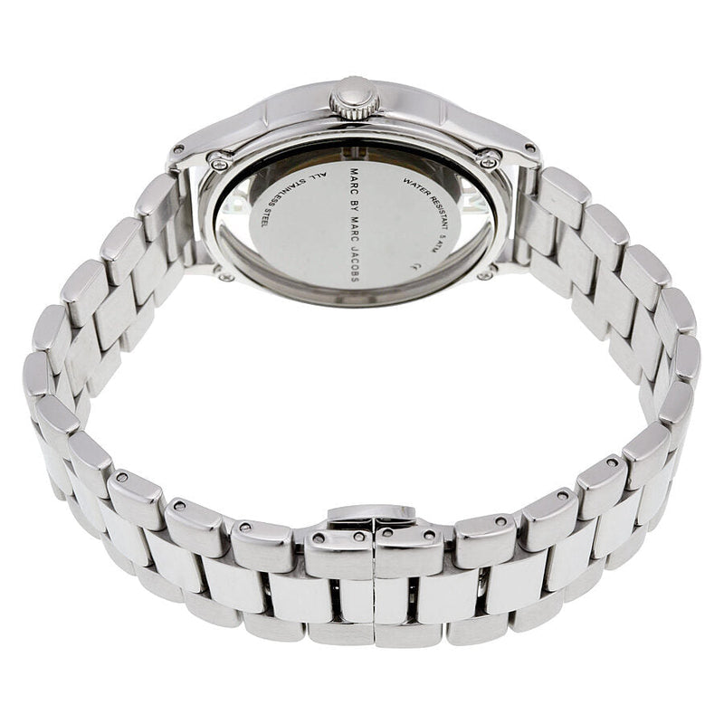 Marc Jacobs Tether Transparent Silver Dial Silver Steel Strap Watch for Women - MBM3412 Buy Now By Marc Jacobs