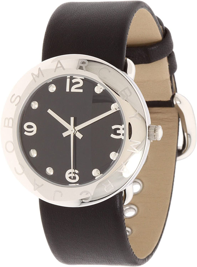 Marc Jacobs Amy Black Dial Black Leather Strap Watch for Women - MBM1140 Buy Now By Marc Jacobs