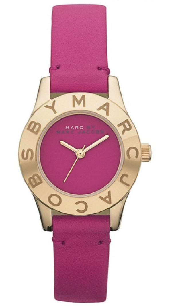 Shop Marc Jacobs Purple Dial Purple Leather Strap Watch for Women - MBM1209 in USA