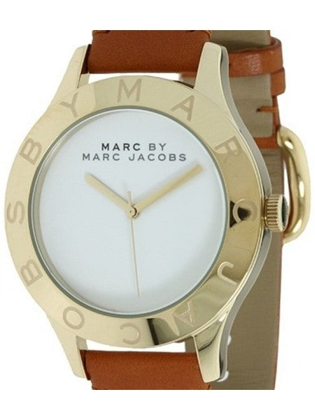 Shop Marc Jacobs Blade White Dial Brown Leather Strap Watch for Women - MBM1218 in USA