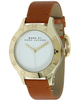 Shop Marc Jacobs Blade White Dial Brown Leather Strap Watch for Women - MBM1218 in USA