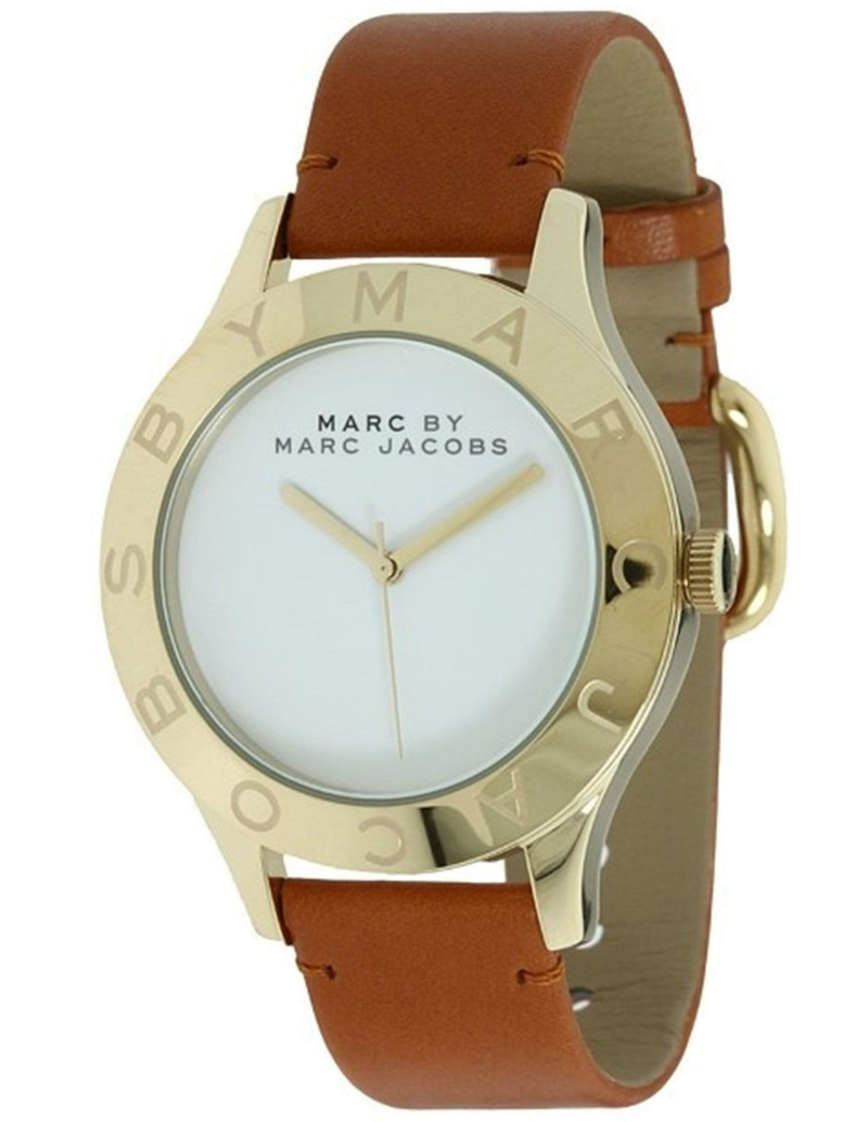 Shop Marc Jacobs Blade White Dial Brown Leather Strap Watch for Women - MBM1218 in USA